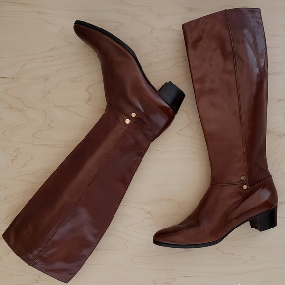 Salvatore Ferragamo boots knee high brown vintage - Picture 2 of 8